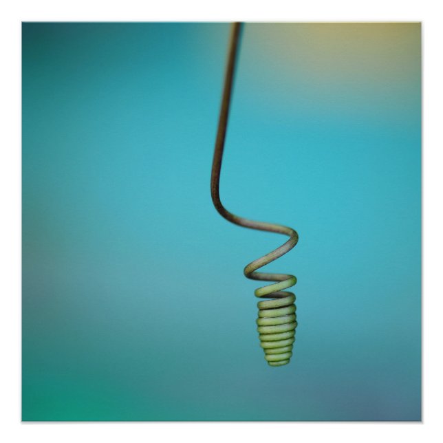 Spiral Wire Thread Blue Abstract Photo Tile Poster (Front)