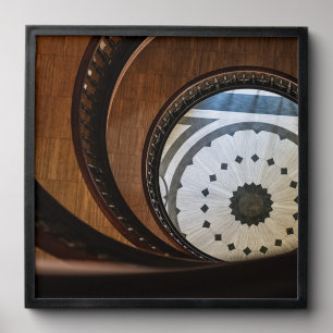Spiral Wooden Staircase Abstract Poster Peel And Stick Photo Tile