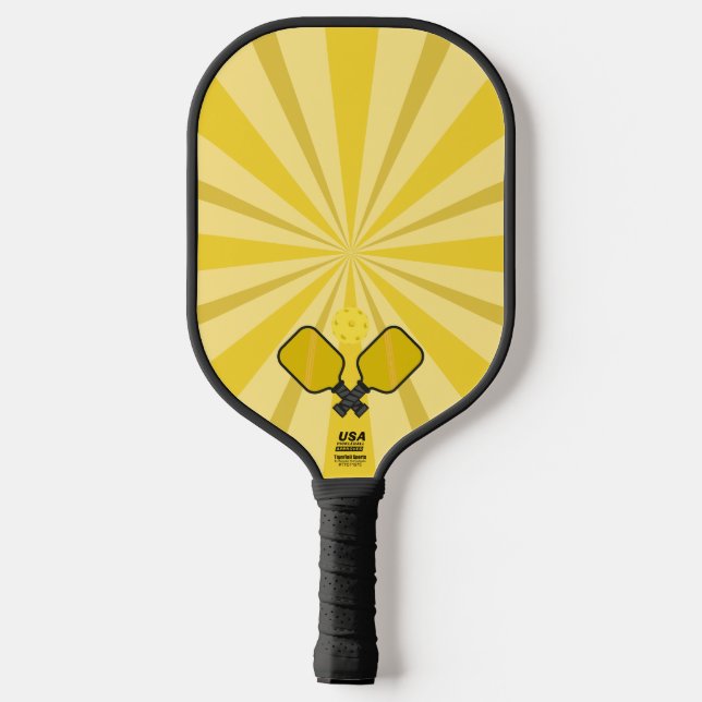 Spiral Yellow Pickle Ball Paddle (Back)