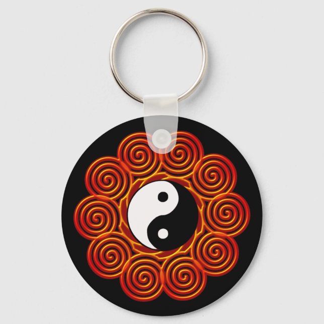 Spiral Yin Yang Sun Keychain (Front)