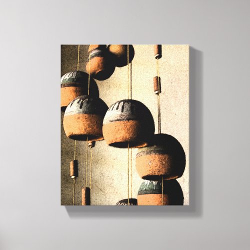 Spiraled Clay Wind Chimes Still Life Canvas Print