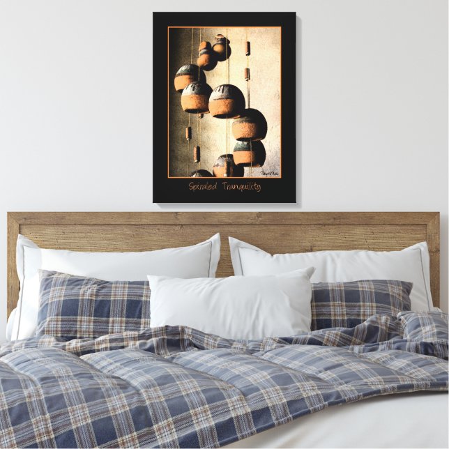Spiraled Clay Wind Chimes Still Life Canvas Print (Insitu(Bedroom))