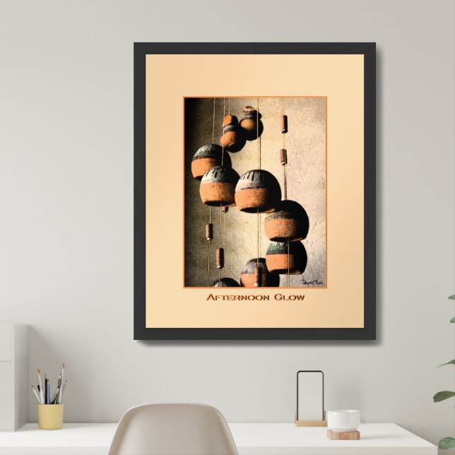 Spiraled Clay Wind Chimes Still Life Framed Art (Home Office)
