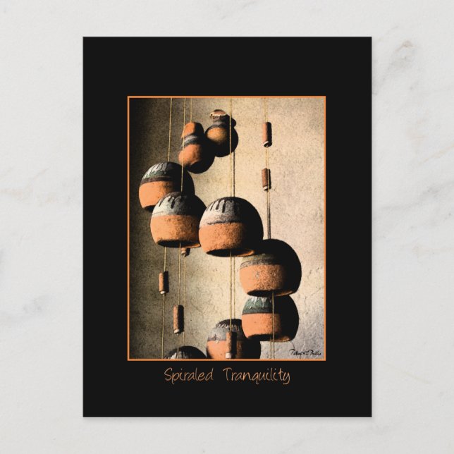 Spiraled Clay Wind Chimes Still Life Hello Postcard (Front)