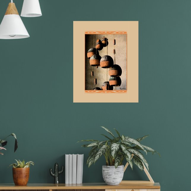 Spiraled Clay Wind Chimes Still Life Poster (Living Room 1)