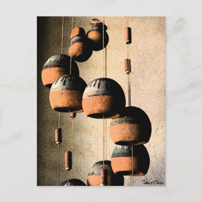 Spiraled Clay Wind Chimes Still Life Thank You Postcard (Front)