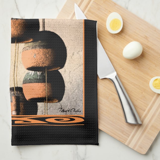 Spiraled Clay Wind Chimes Still Life Towel (Quarter Fold)