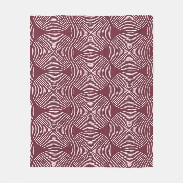 Spiraled Whimsy: Artistic Vintage Composition Fleece Blanket (Front)