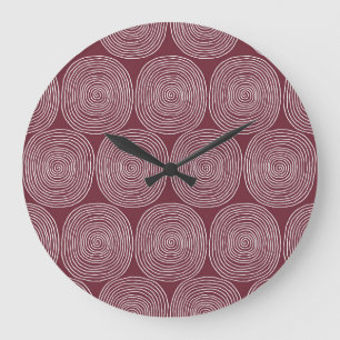 Spiraled Whimsy: Artistic Vintage Composition Large Clock