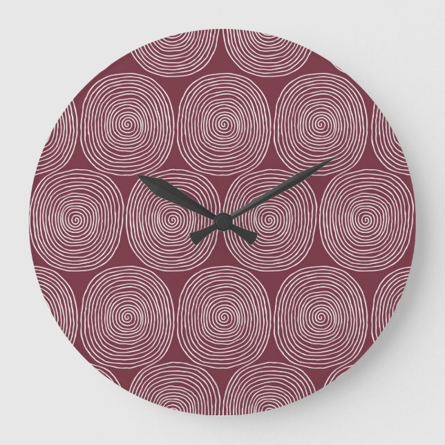 Spiraled Whimsy: Artistic Vintage Composition Large Clock (Front)