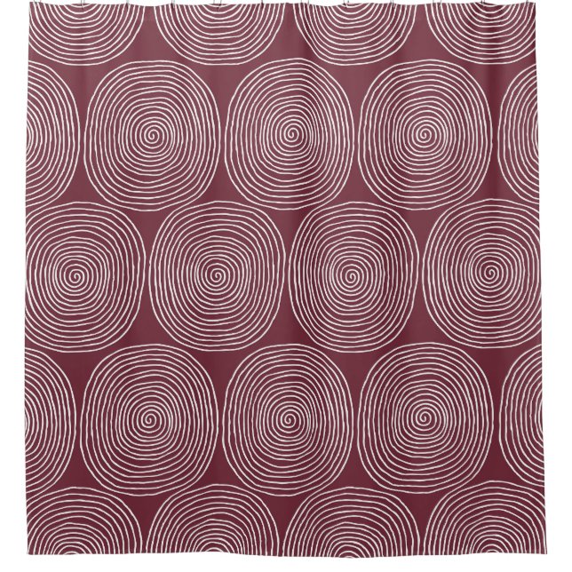 Spiraled Whimsy: Artistic Vintage Composition Shower Curtain (Front)
