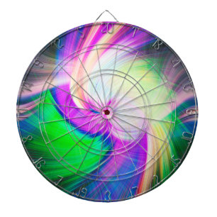 SPIRALFLUO - Psychedelic Colorful Modern Fractal - Dart Board
