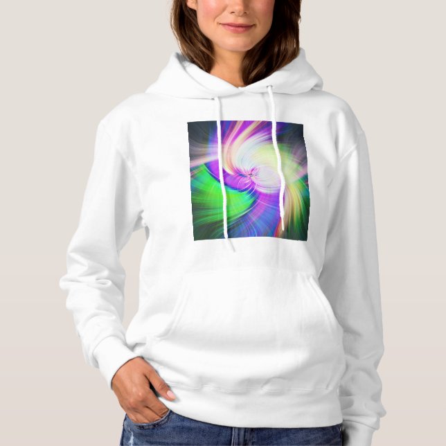 SPIRALFLUO - Psychedelic Colorful Modern Fractal - Hoodie (Front)