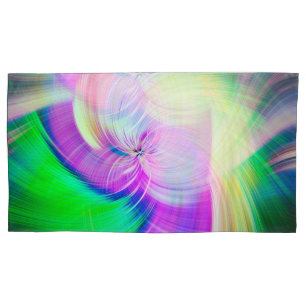 SPIRALFLUO - Psychedelic Colorful Modern Fractal - Pillow Case