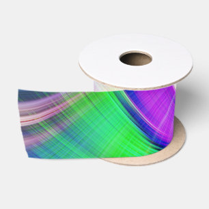 SPIRALFLUO - Psychedelic Colorful Modern Fractal - Satin Ribbon