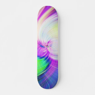 SPIRALFLUO - Psychedelic Colorful Modern Fractal - Skateboard