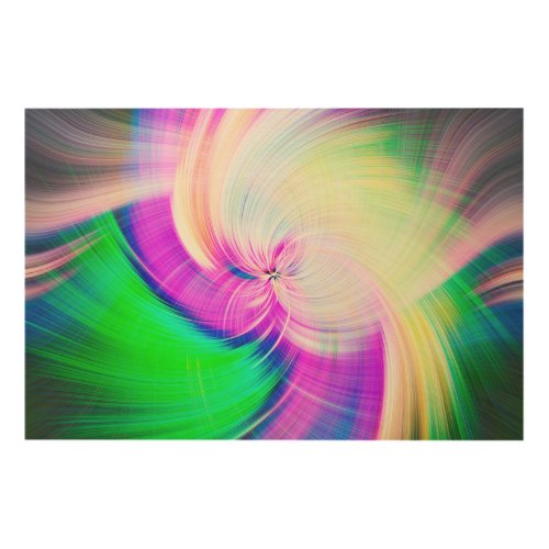 SPIRALFLUO _ Psychedelic Colorful Modern Fractal _ Wood Wall Art