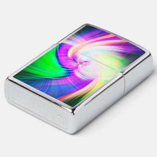 SPIRALFLUO _ Psychedelic Colorful Modern Fractal _ Zippo Lighter