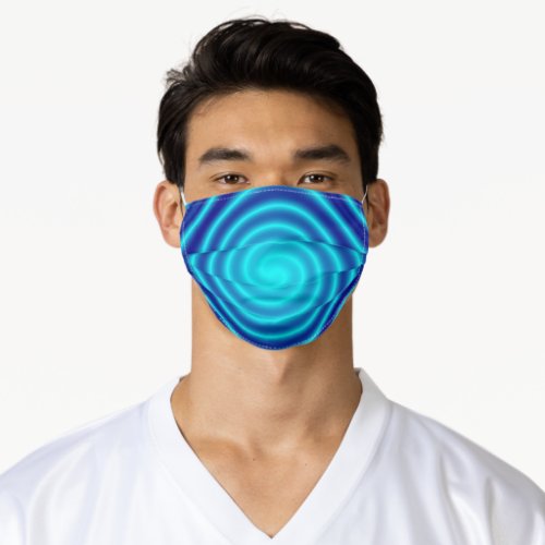 Spiraling Blue Vertigo Adult Cloth Face Mask