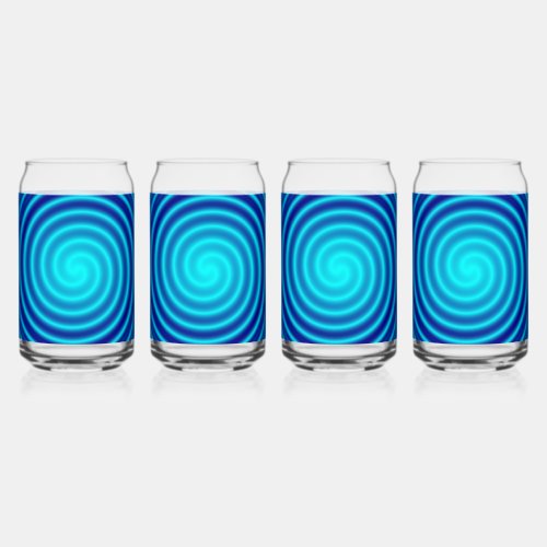 Spiraling Blue Vertigo Can Glass