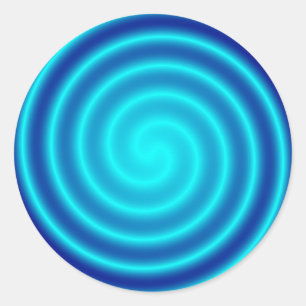 Spiraling Blue Vertigo Classic Round Sticker