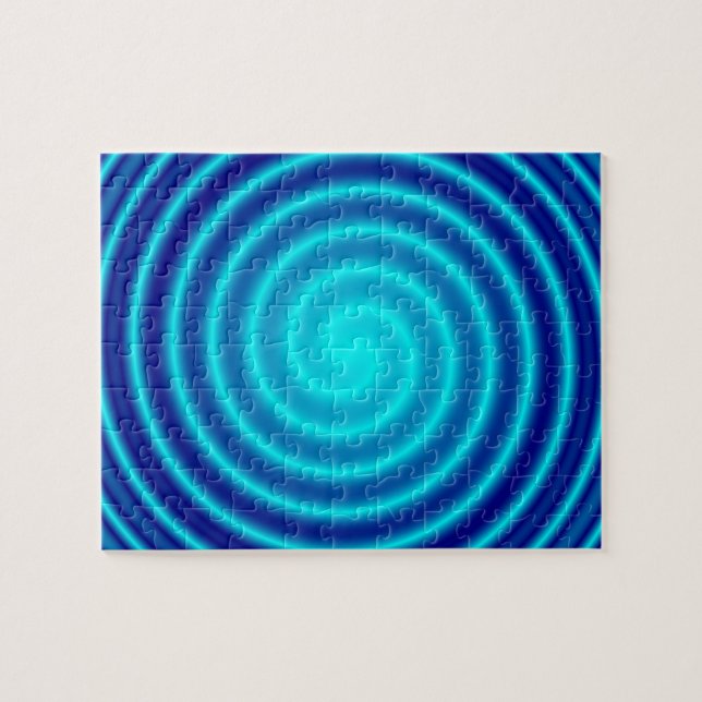 Spiraling Blue Vertigo Jigsaw Puzzle (Horizontal)