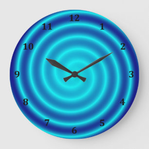Spiraling Blue Vertigo Large Clock