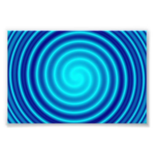 Spiraling Blue Vertigo Photo Print