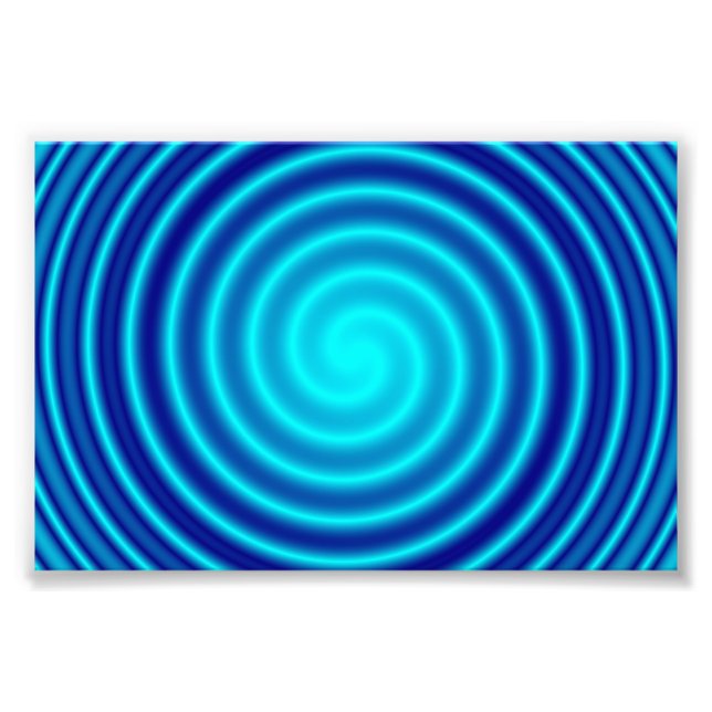 Spiraling Blue Vertigo Photo Print (Front)