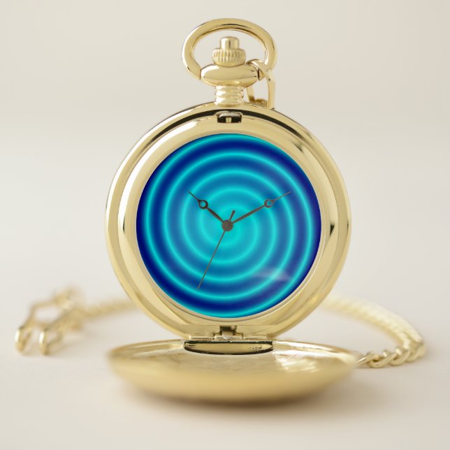 Spiraling Blue Vertigo Pocket Watch (Inside)