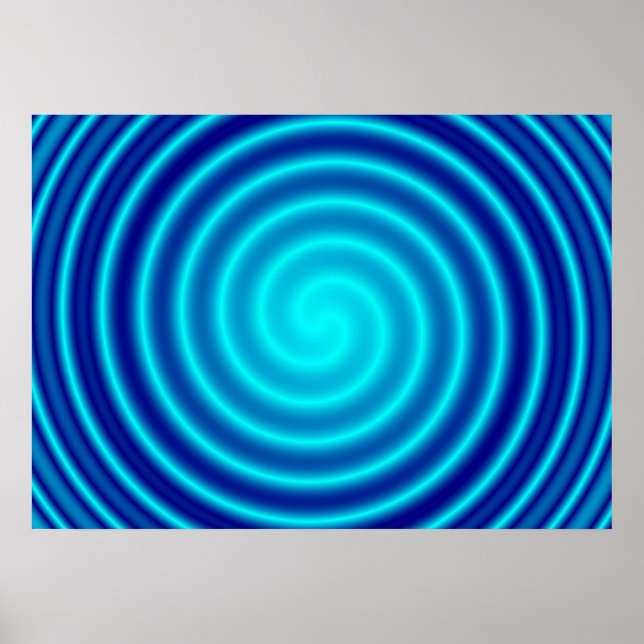 Spiraling Blue Vertigo Poster (Front)