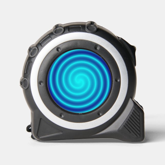 Spiraling Blue Vertigo Tape Measure (Front)