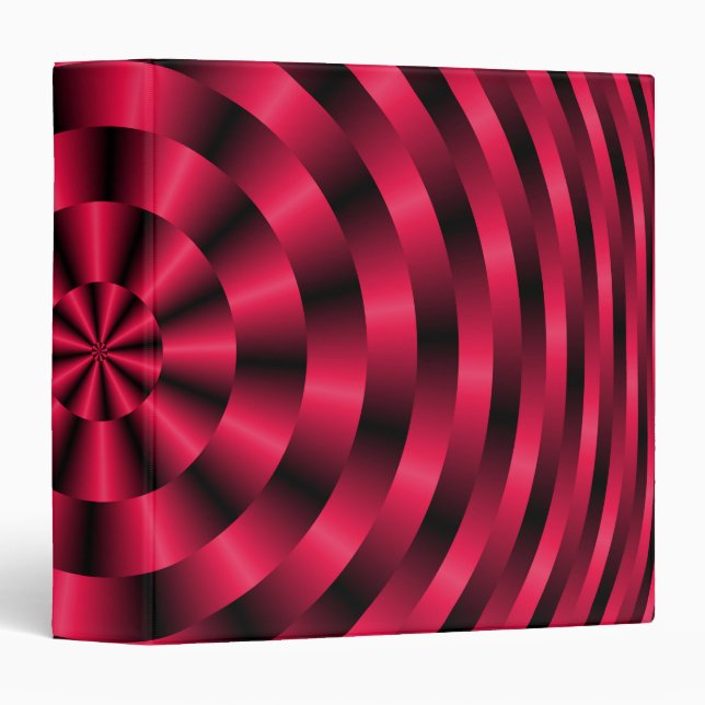 Spiraling Concentric Circles in Red 3 Ring Binder (Front/Spine)