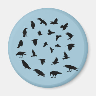 Spiraling Crow Magnet