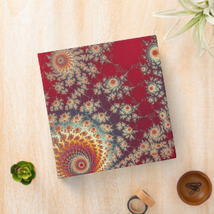 Spiraling Floral Pattern 3 Ring Binder