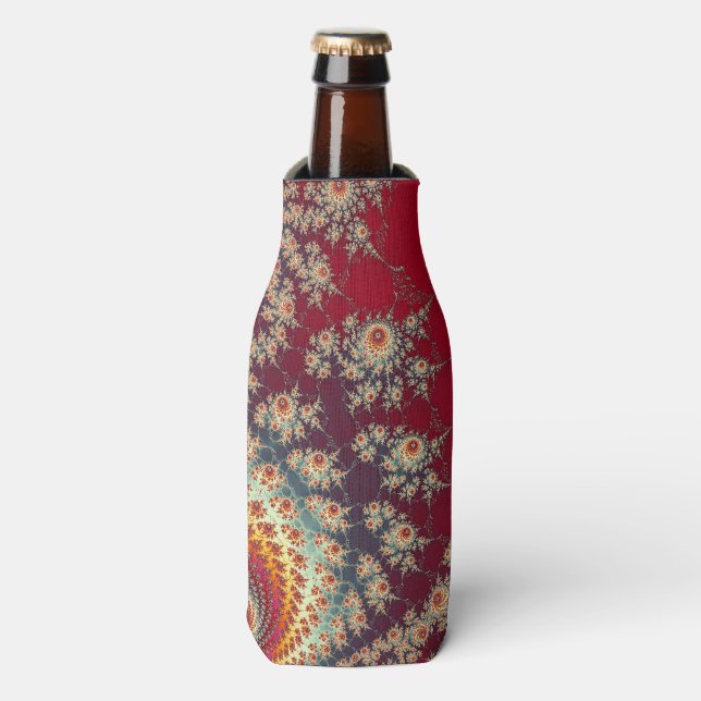 Spiraling Floral Pattern Bottle Cooler (Bottle Front)