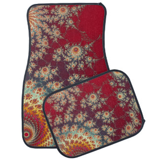 Spiraling Floral Pattern Car Floor Mat