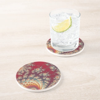Spiraling Floral Pattern Coaster