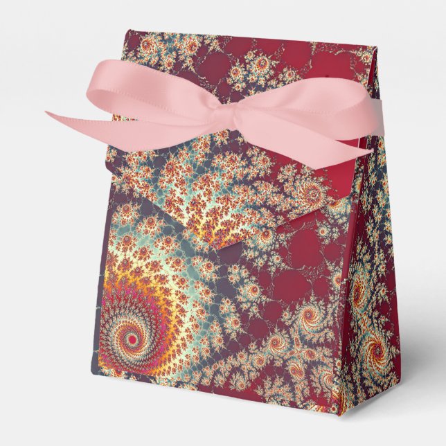 Spiraling Floral Pattern Favor Boxes (Front Side)