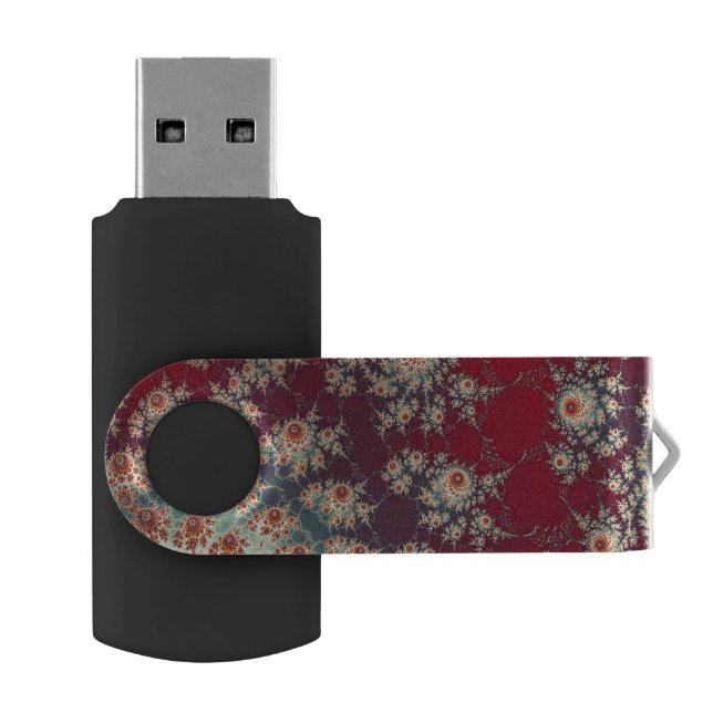 Spiraling Floral Pattern Flash Drive (Opened)