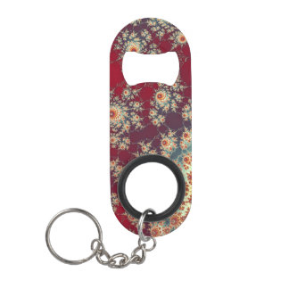 Spiraling Floral Pattern Keychain Bottle Opener