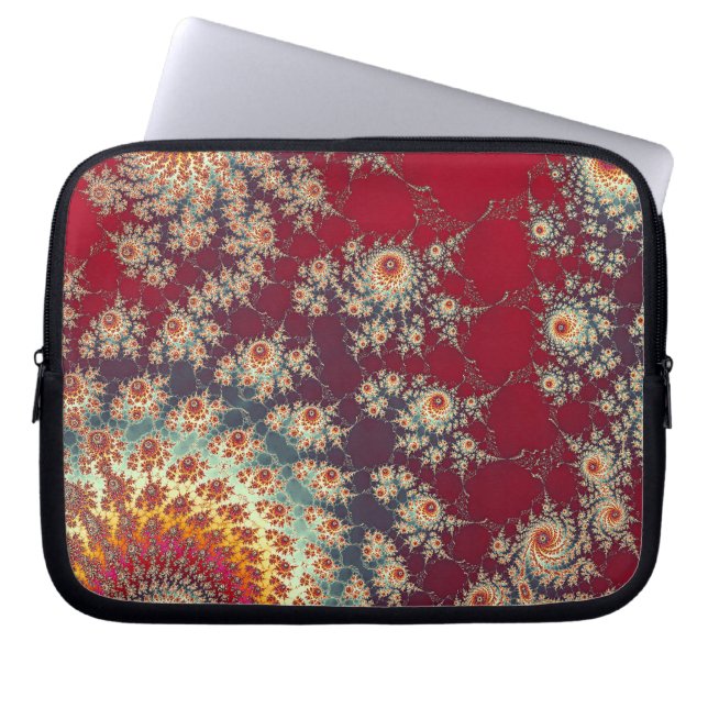Spiraling Floral Pattern Laptop Sleeve (Front)