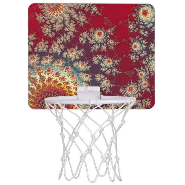 Spiraling Floral Pattern Mini Basketball Hoop (Front)