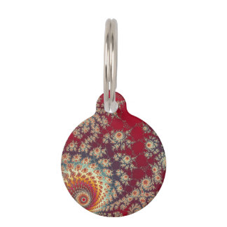 Spiraling Floral Pattern Pet ID Tag