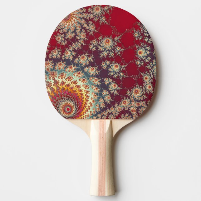 Spiraling Floral Pattern Ping Pong Paddle (Front)