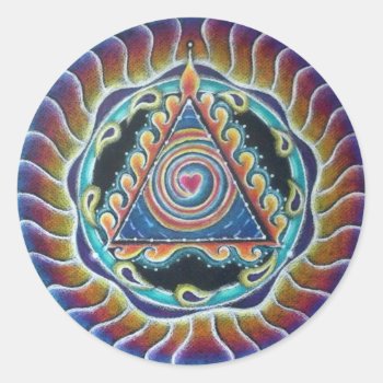 Spiraling Heart Mandala  Sticker by arteeclectica at Zazzle