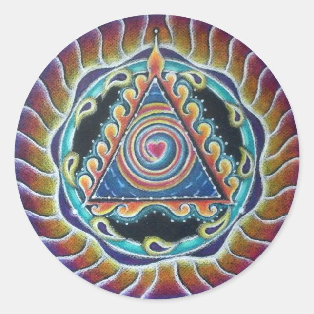 Spiraling Heart Mandala  Sticker (Front)