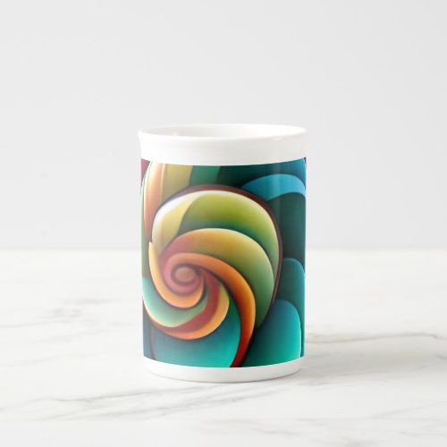 Spiraling Spectrum A Vibrant Colorful Design Bone China Mug