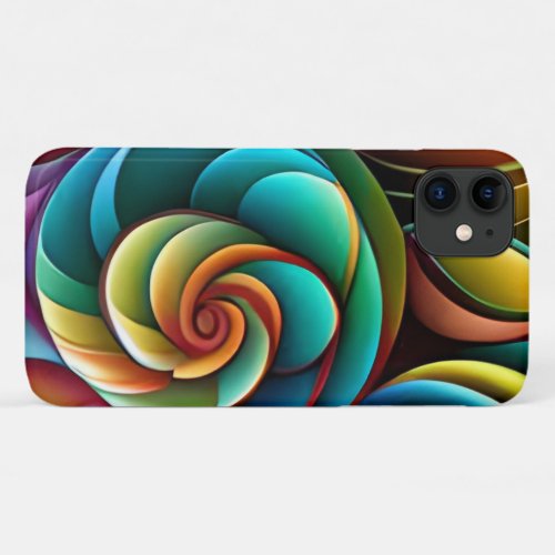Spiraling Spectrum A Vibrant Colorful Design iPhone 11 Case