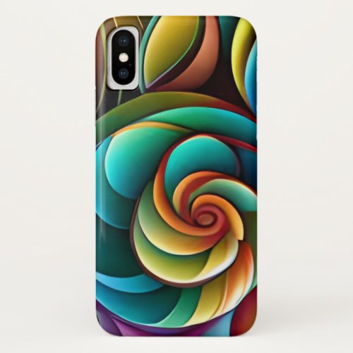 Spiraling Spectrum A Vibrant Colorful Design iPhone X Case
